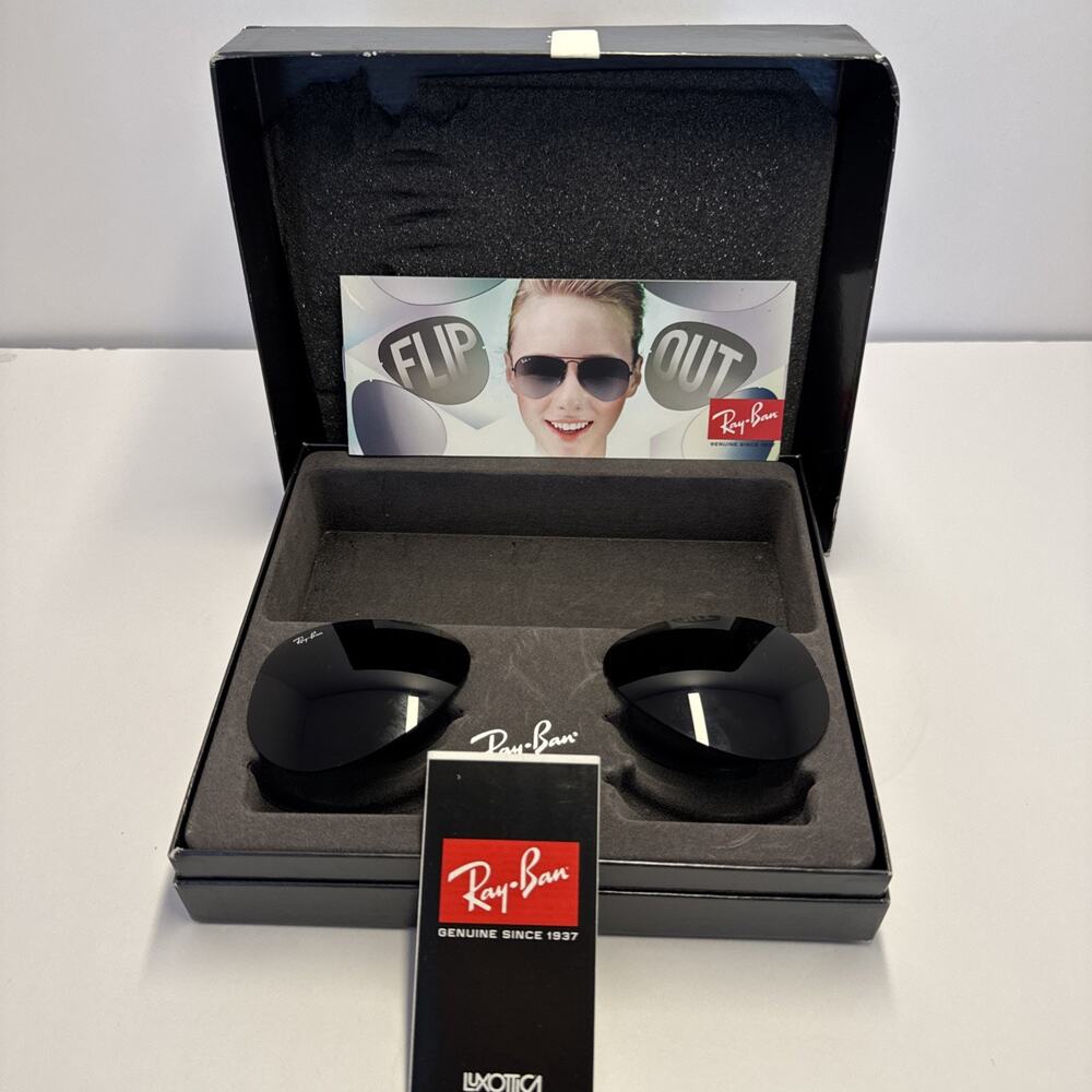 Ray-Ban Tech Flip Out Aviator Lenses Set RB3460 Black Gradient NIB NWT Box